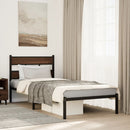 vidaXL barna tölgy színű fejtámlás ágykeret matrac nélkül 75 x 190 cm