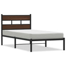 vidaXL barna tölgy színű fejtámlás ágykeret matrac nélkül 80 x 200 cm