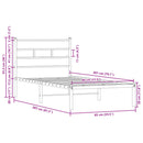 vidaXL barna tölgy színű fejtámlás ágykeret matrac nélkül 80 x 200 cm