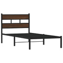 vidaXL barna tölgy színű fejtámlás ágykeret matrac nélkül 90 x 200 cm
