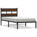 vidaXL barna tölgy színű fejtámlás ágykeret matrac nélkül 100 x 190 cm