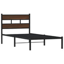 vidaXL barna tölgy színű fejtámlás ágykeret matrac nélkül 100 x 190 cm