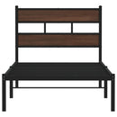 vidaXL barna tölgy színű fejtámlás ágykeret matrac nélkül 100 x 190 cm