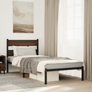 vidaXL barna tölgy színű fejtámlás ágykeret matrac nélkül 100 x 190 cm