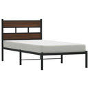 vidaXL barna tölgy színű fejtámlás ágykeret matrac nélkül 100 x 200 cm