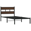 vidaXL barna tölgy színű fejtámlás ágykeret matrac nélkül 100 x 200 cm