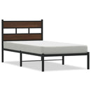 vidaXL barna tölgy színű fejtámlás ágykeret matrac nélkül 107 x 203 cm