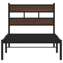 vidaXL barna tölgy színű fejtámlás ágykeret matrac nélkül 107 x 203 cm