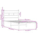 vidaXL barna tölgy színű fejtámlás ágykeret matrac nélkül 107 x 203 cm