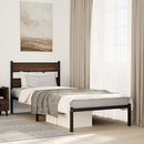 vidaXL barna tölgy színű fejtámlás ágykeret matrac nélkül 107 x 203 cm