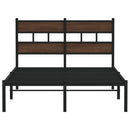 vidaXL barna tölgy színű fejtámlás ágykeret matrac nélkül 120 x 190 cm