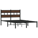 vidaXL barna tölgy színű fejtámlás ágykeret matrac nélkül 120 x 200 cm
