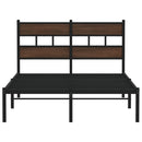 vidaXL barna tölgy színű fejtámlás ágykeret matrac nélkül 120 x 200 cm