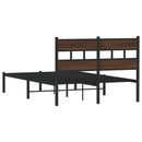 vidaXL barna tölgy színű fejtámlás ágykeret matrac nélkül 120 x 200 cm