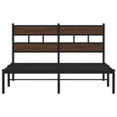 vidaXL barna tölgy színű fejtámlás ágykeret matrac nélkül 137 x 190 cm