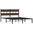 vidaXL barna tölgy színű fejtámlás ágykeret matrac nélkül 140 x 190 cm