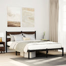 vidaXL barna tölgy színű fejtámlás ágykeret matrac nélkül 140 x 190 cm