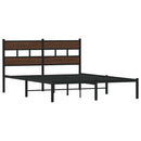 vidaXL barna tölgy színű fejtámlás ágykeret matrac nélkül 140 x 200 cm