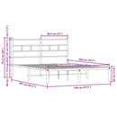 vidaXL barna tölgy színű fejtámlás ágykeret matrac nélkül 140 x 200 cm