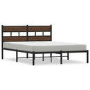 vidaXL barna tölgy színű fejtámlás ágykeret matrac nélkül 150 x 200 cm