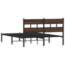 vidaXL barna tölgy színű fejtámlás ágykeret matrac nélkül 150 x 200 cm