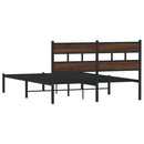 vidaXL barna tölgy színű fejtámlás ágykeret matrac nélkül 160 x 200 cm