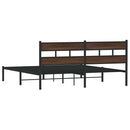 vidaXL barna tölgy színű fejtámlás ágykeret matrac nélkül 180 x 200 cm