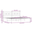 vidaXL barna tölgy színű fejtámlás ágykeret matrac nélkül 180 x 200 cm