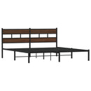 vidaXL barna tölgy színű fejtámlás ágykeret matrac nélkül 183 x 213 cm