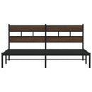 vidaXL barna tölgy színű fejtámlás ágykeret matrac nélkül 183 x 213 cm