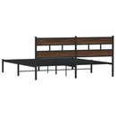 vidaXL barna tölgy színű fejtámlás ágykeret matrac nélkül 183 x 213 cm