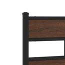 vidaXL barna tölgy színű fejtámlás ágykeret matrac nélkül 183 x 213 cm