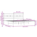 vidaXL barna tölgy színű fejtámlás ágykeret matrac nélkül 183 x 213 cm