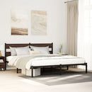 vidaXL barna tölgy színű fejtámlás ágykeret matrac nélkül 183 x 213 cm
