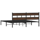 vidaXL barna tölgy színű fejtámlás ágykeret matrac nélkül 200 x 200 cm
