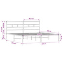 vidaXL barna tölgy színű fejtámlás ágykeret matrac nélkül 200 x 200 cm