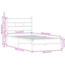 vidaXL sonoma tölgy színű fejtámlás ágykeret matrac nélkül 75 x 190 cm