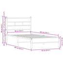 vidaXL sonoma tölgy színű fejtámlás ágykeret matrac nélkül 90 x 200 cm