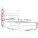 vidaXL sonoma tölgy színű fejtámlás ágykeret matrac nélkül 100x200 cm