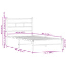 vidaXL sonoma tölgy fejtámlás ágykeret matrac nélkül 107 x 203 cm