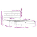 vidaXL sonoma tölgy fejtámlás ágykeret matrac nélkül 120 x 190 cm