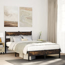 vidaXL sonoma tölgy színű fejtámlás ágykeret matrac nélkül 120x200 cm