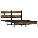vidaXL sonoma tölgy színű fejtámlás ágykeret matrac nélkül 100x190 cm