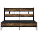 vidaXL sonoma tölgy színű fejtámlás ágykeret matrac nélkül 140x190 cm