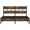 vidaXL sonoma tölgy színű fejtámlás ágykeret matrac nélkül 150x200 cm