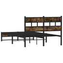 vidaXL füstös tölgy színű fém ágykeret matrac nélkül 120 x 200 cm