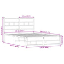 vidaXL füstös tölgy színű fém ágykeret matrac nélkül 120 x 200 cm