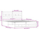 vidaXL füstös tölgy színű fém ágykeret matrac nélkül 135 x 190 cm