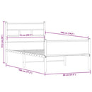 vidaXL füstös tölgy színű szerelt fa ágykeret matrac nélkül 75x190 cm
