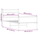vidaXL füstös tölgy színű szerelt fa ágykeret matrac nélkül 100x200 cm